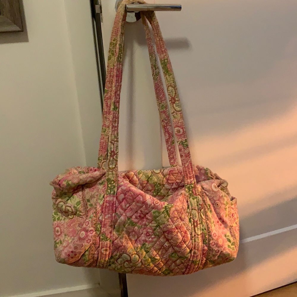 Pink and Green Vera Bradley Small Duffel